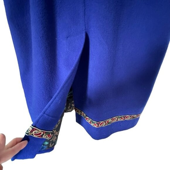 London Fog Vintage Wool Jewel Toned Purple Oversized Long Coat Jacket - Picture 14 of 15